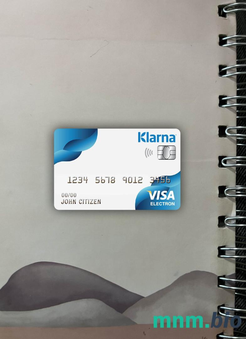 Finland Klarna bank visa karta elektronowa wygląd fotograficzny skan PSD + zdjęcie